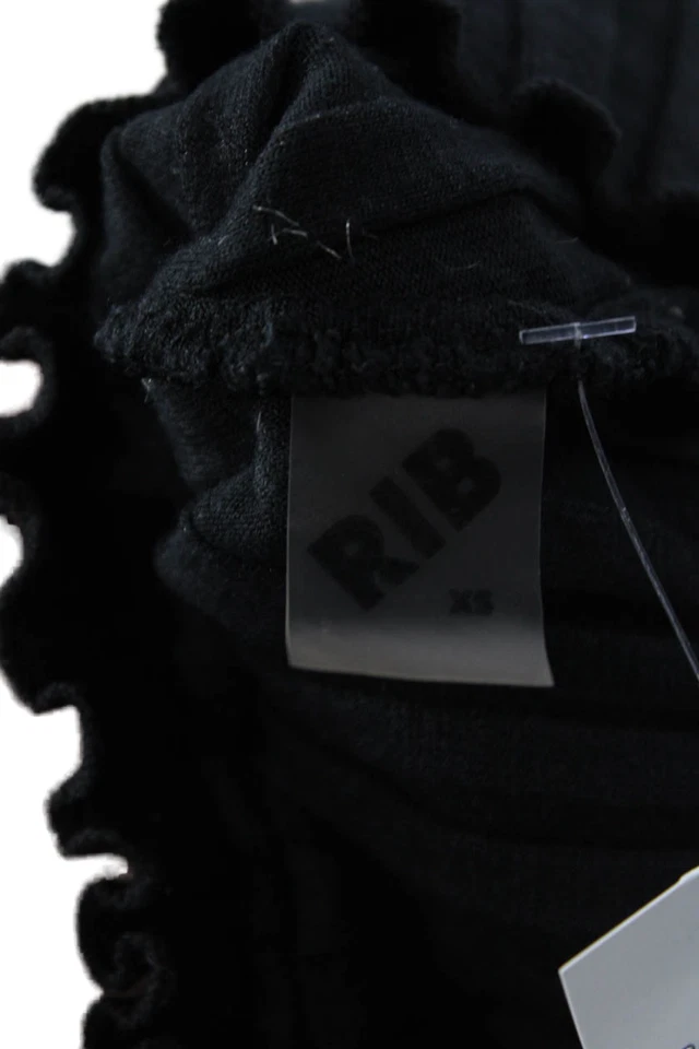 Camiseta básica a rayas negra Simon Miller para mujer cuello redondo manga corta talla XS Foto 4 de 4