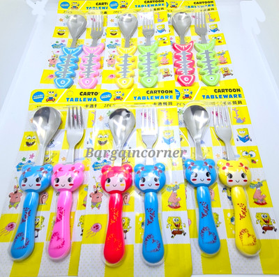 Baby Gabel & Löffel Training Lebensmittel Löffel Baby Safe Löffel Gabel Set ohne scharfe Kante 2 Stück
