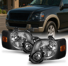 - for Black Bezel 06-10 Ford Explorer/Sport Trac Headlights Front Lamps Direct R