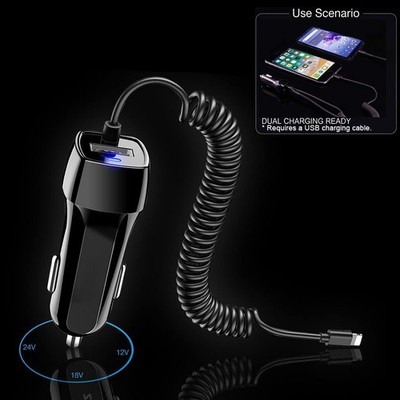 Rapid Car Charger Dual Port Fast Charging Adapter for iPhone 14 13 12 Pro Max