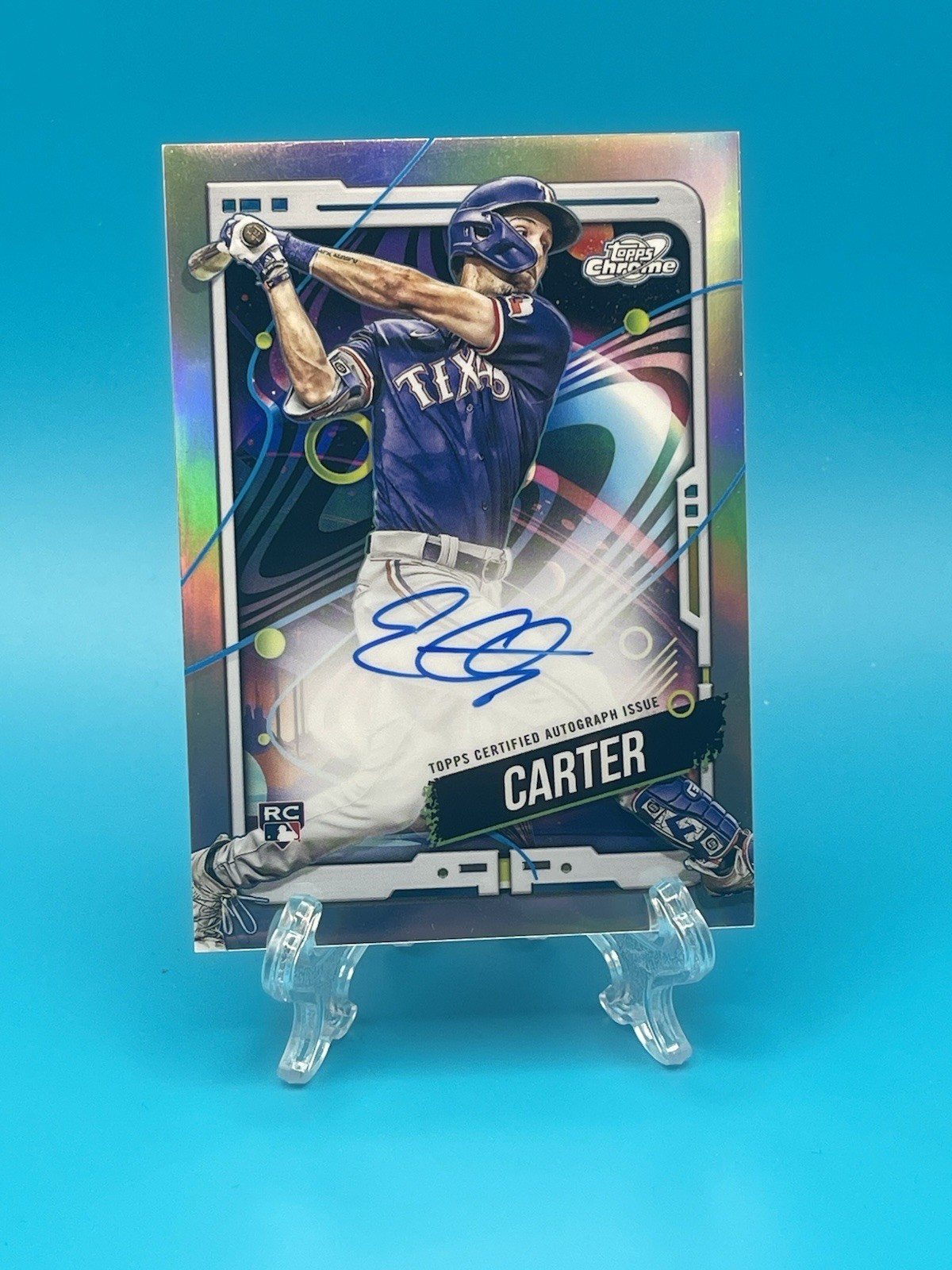 2024 Topps Cosmic Chrome Autograph Variation Evan Carter #CCA-EC (RC)