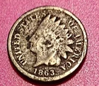 1863 Bronze Indian Head Penny