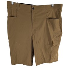 ORVIS Mens Cargo Shorts size 40 Khaki Nylon Tan Beige Fishing FLAWS