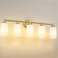 FEMILA 5 Light Bathroom Light Fixture Over Mirror, 32" Brushed Gold Vanity Light