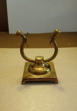 Vintage Brass Yoke Shape Adjustable Pocket Watch Holder/Stand Marked