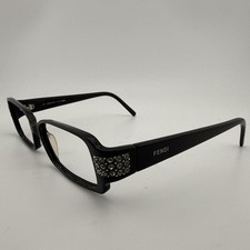 Fendi Eyeglasses F622R Italy Woman Black With Rhinestones 52-15-130 Frames Only