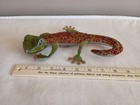 Lizard Gecko Fetish 9"  figure sculpture bead on wire frame handmade 