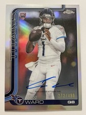 2025 Topps Chrome NFL Cam Ward Rookie Auto /499 Refractor Titans #RA-CWA