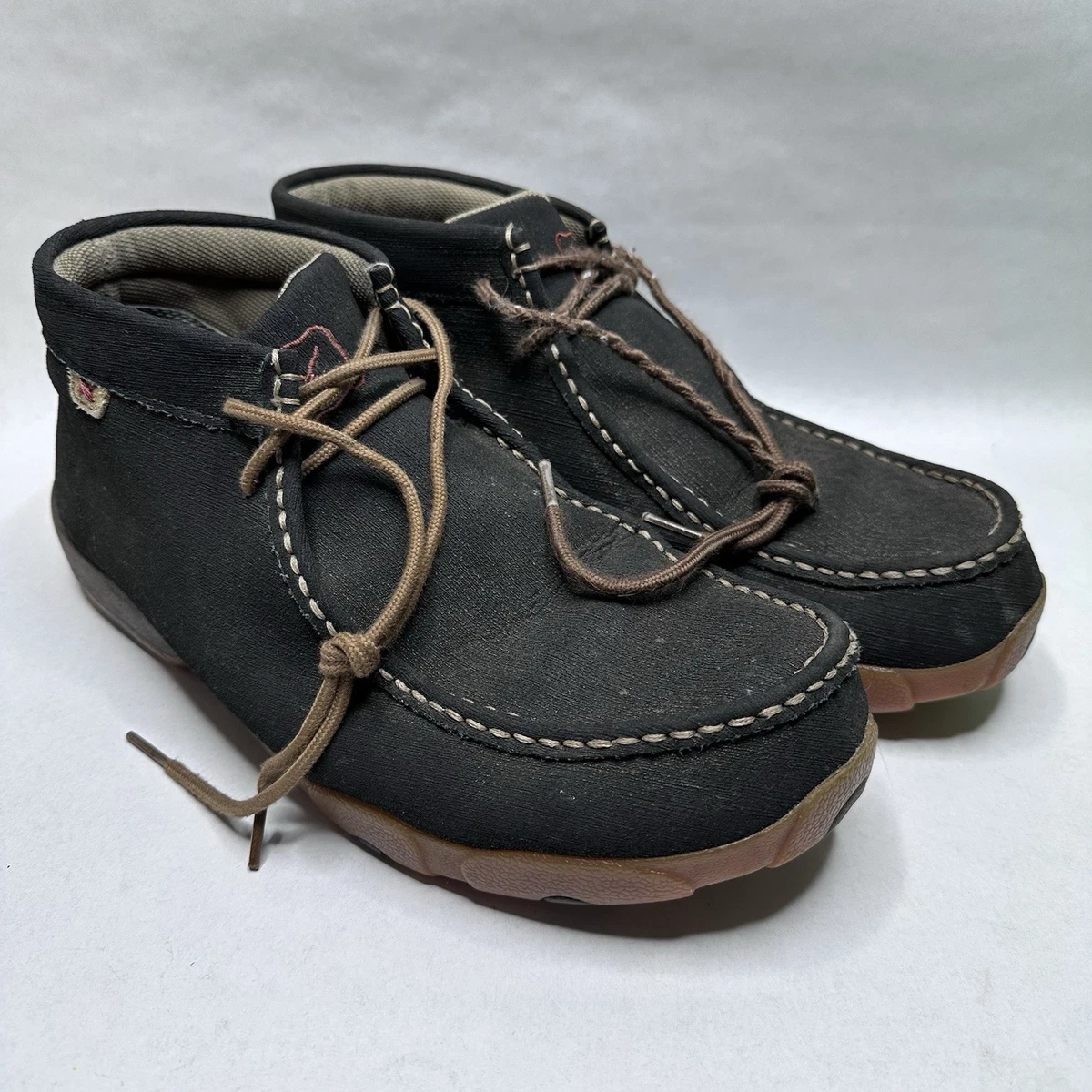 Twisted X Men\'s Black Leather Chukka Driving Moc Ankle Boot Size 8W MENS CHUKKA DRIVING MOC GREY LACE UP SHOE - Gellco Outdoors main image 3