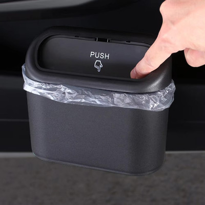 Car Rubbish Holder Wrapper Garbage Can Storage Van Trash Waste Bin Flip Case