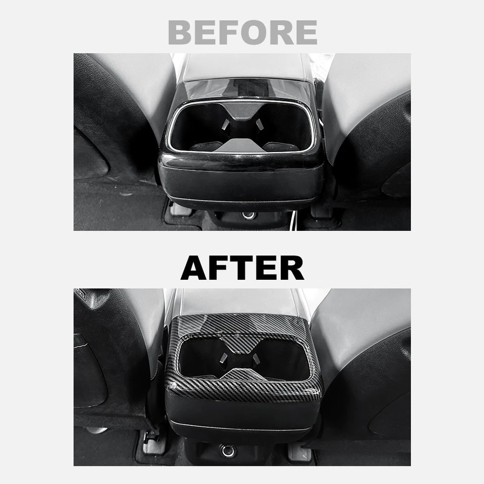 Cubierta de marco para portavasos de agua trasero interior ABS para KIA Telluride 2020-2025 Foto 2 de 4