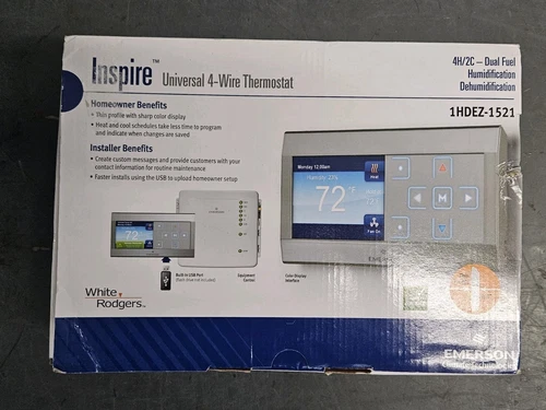 Emerson 1HDEZ-1521 Emerson Inspire Universal 4-Wire Thermostat System NEW IN BOX