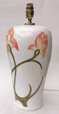 Large Vintage Italian Pottery Lamp Antonio Zen Nove Orange Flowers 41cm
