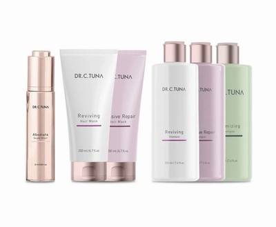 DR. C. TUNA Reviving Shampoo, Conditioner, Hair Mask & Absolute Serum Set 225 mL