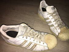 gay"le adidas superstar US 10,5 Gr 44,5 ehemals weiß ,heavy used