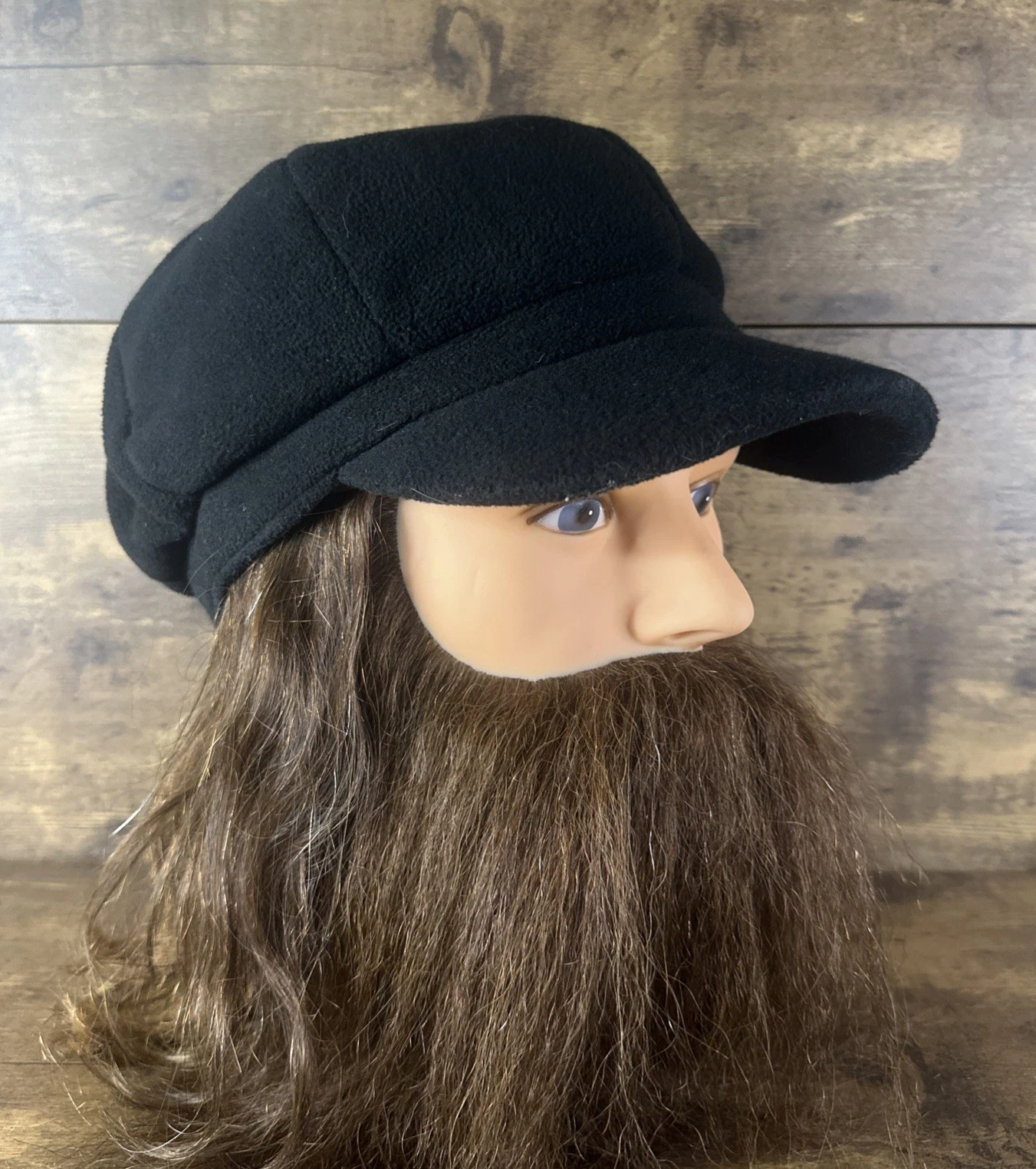 Black Fleece Greek Fisherman Hat Captain Fiddler Cap Vintage Winter Mariner