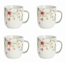 Home Floral Set of 4 Mugs - Cream