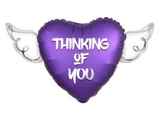 Thinking of You Heavenly Balloons - Heart Shaped Angel Wing Memorial Gift  S...