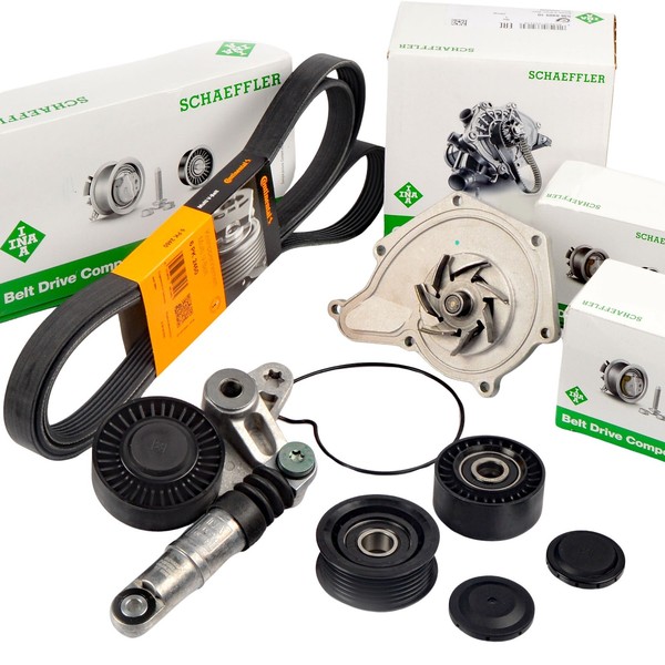 Conti 6PK2498 + INA Rollen Wapu Satz FüR Audi A4 B7 A5 A6 C6 Q5 8RB 2.7-3.0 Tdi-image