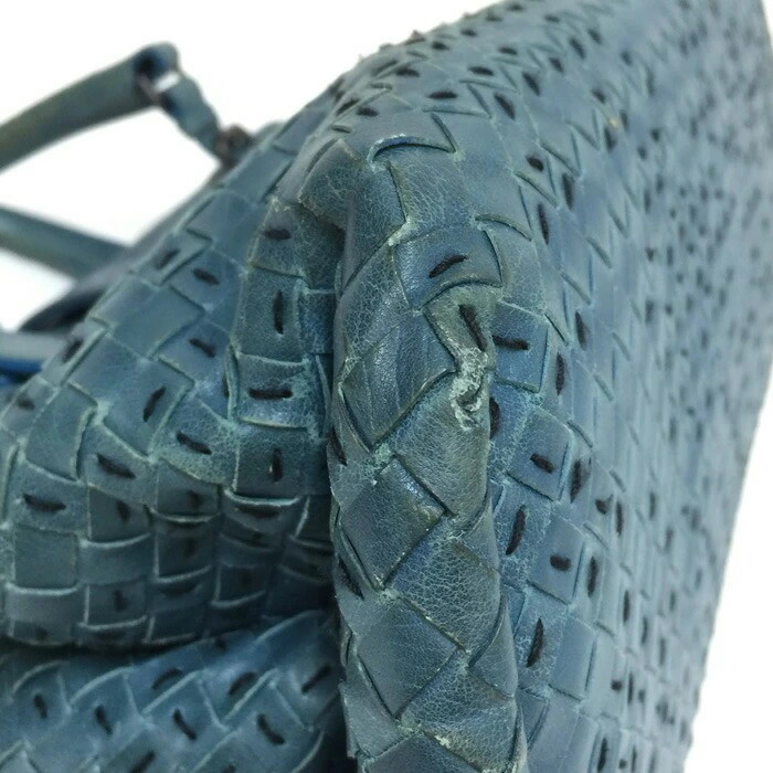 BOTTEGA VENETA Intrecciato Rome Bag Blue Leather Limited 300pcs Used thumbnail 4