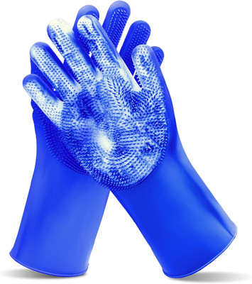 Pet Grooming Gloves Heat Resistant Dog Washing Gloves High-Density Teeth Dog Bat