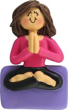 Yoga Female Brown Personalized Christmas Tree Ornament