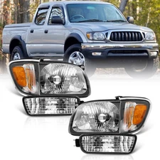 For 2001-2004 Toyota Tacoma Headlights+Corner Signal Lights+Bumper Lamp Chrome