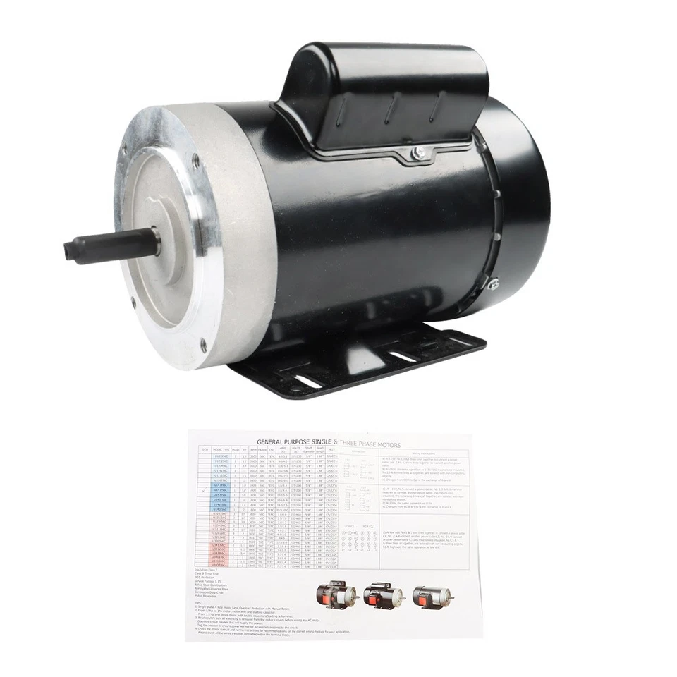 1/2HP 56C 1725RPM General Purpose Electric Motor 1Phase TEFC 60HZ 1.88'' Shaft - Image 3 of 4