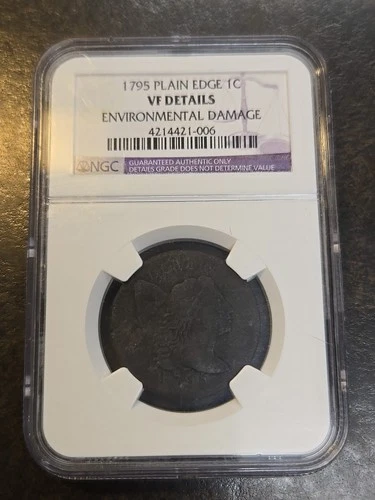 1795 Liberty Cap Large One Cent 1c Plain Edge NGC VF Details