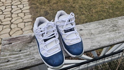 #ad Nike Air Jordan XI 11 Snakeskin Blue Retro Kids Youth Sz 11C Sneakers CD6848 102 $60.00