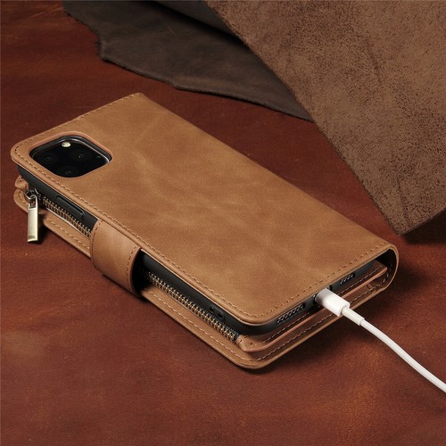 Flip Cuir Housse Etui Portefeuille Coque iPhone 11 16Pro Max 12 13 14 7 8Plus XR - Photo 6 sur 17