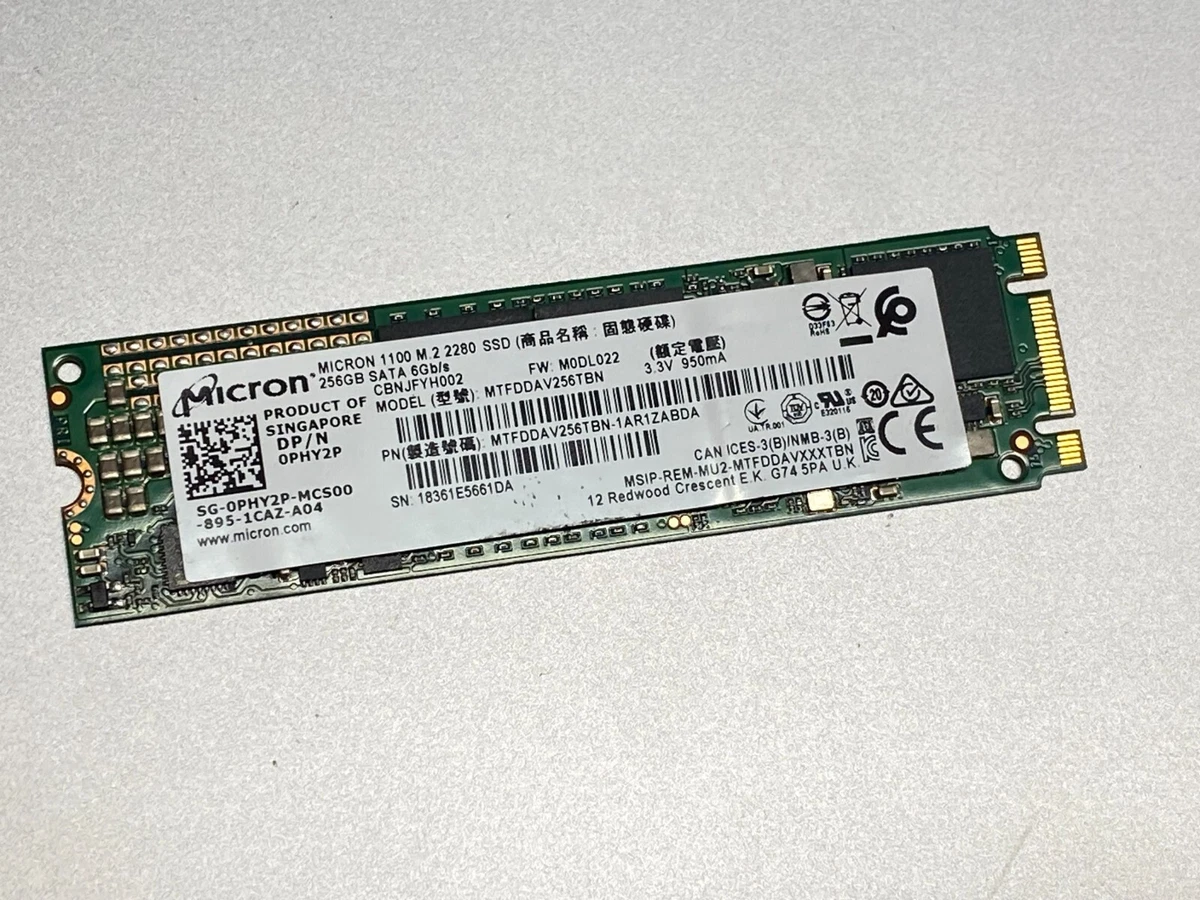 Micron MTFDDAV256TBN 1AR15ABHA 256GB SATA M.2 Internal Solid State Drive Tested