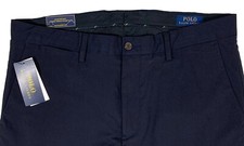 Mens POLO RALPH LAUREN Navy Blue Poly Pants 38x34 NWT NEW Stretch Straight Fit