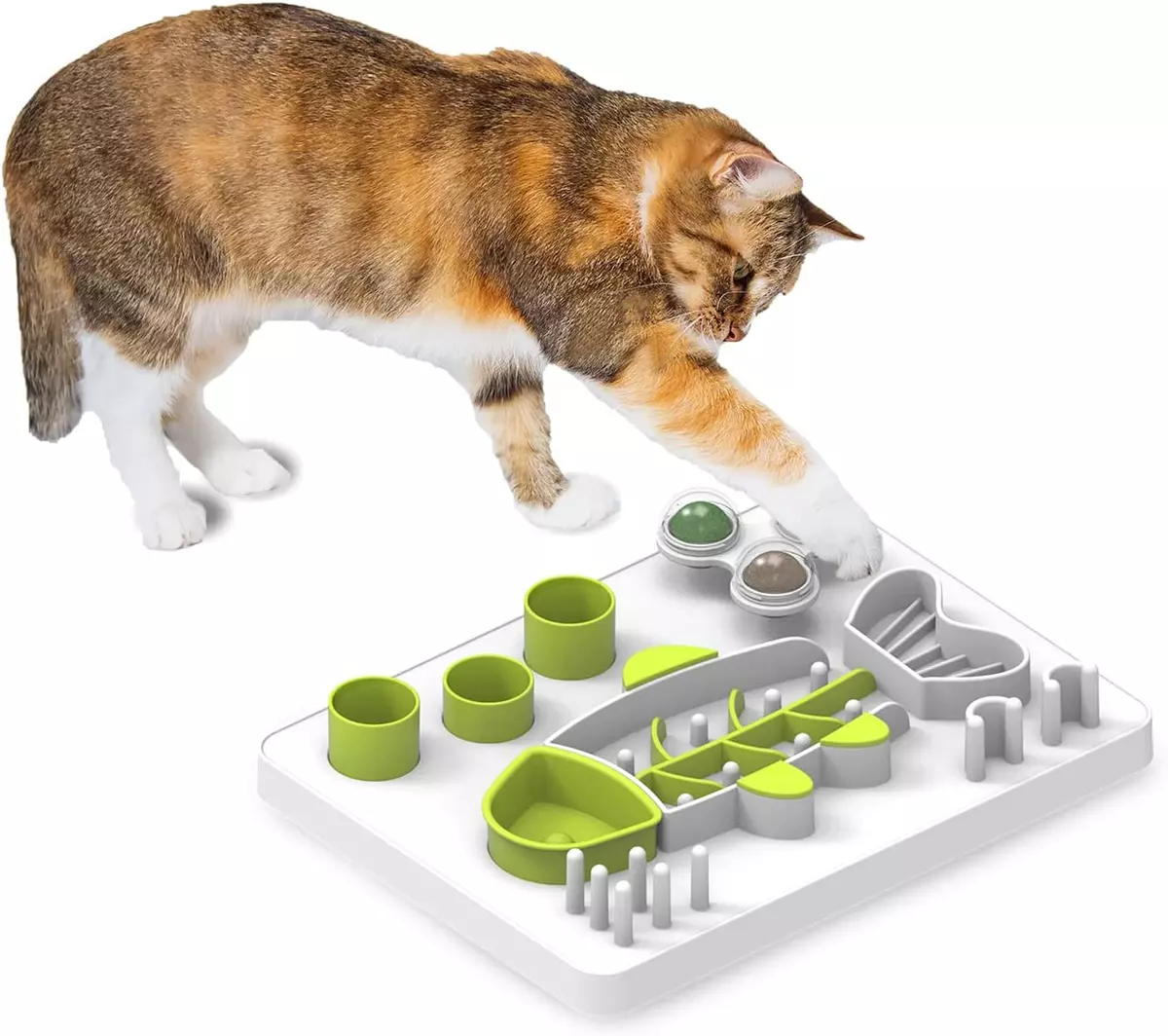 Interactive Cat Food Maze, Mental Stimulation Cat Puzzle Toy Slow