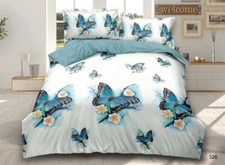 3D Duvet Cover Bedding Set With Fitted Sheet & Pillow Case Single Double King 
