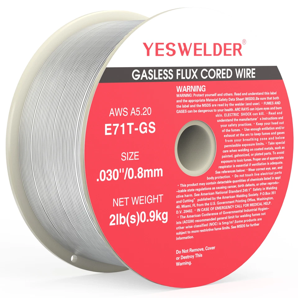 Провод сердечника безгазового флюса YESWELDER E71T-GS 0,030 дюйма - катушка 2 фунта (упаковка 5 шт.) - Изображение 3 из 4