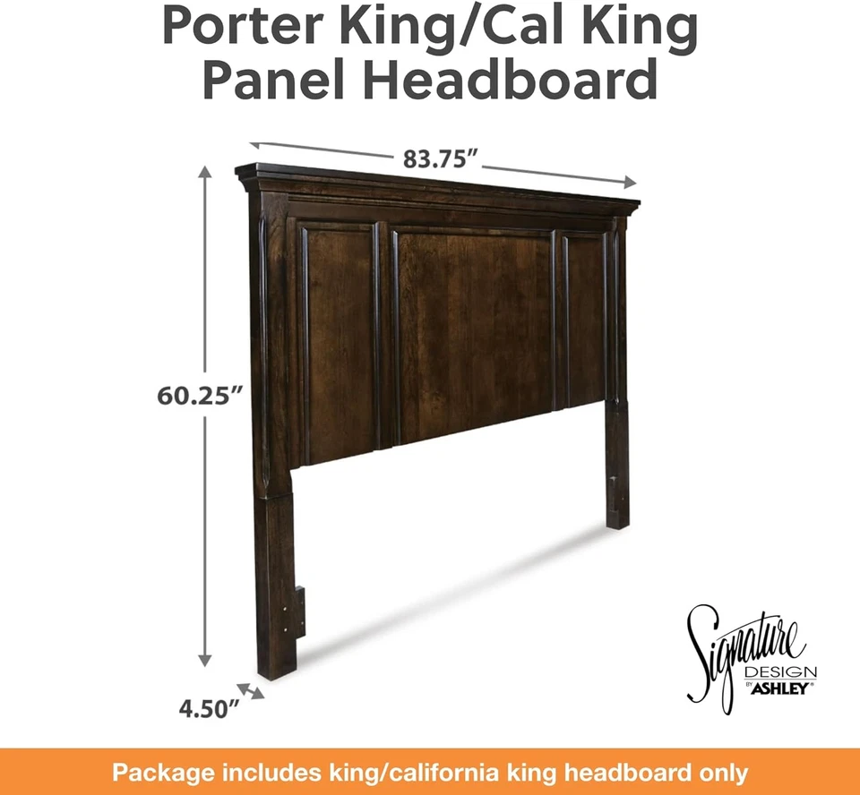 Porter Traditional Panel Headboard ONLY, King/California King, Dark Brown - Image 3 of 4