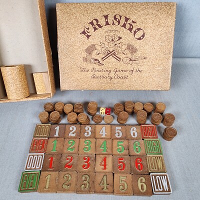 Frisko Game 1937 Gambling Betting Adult Game of Barbary Coast Wooden Pieces VTG
