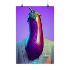 Eggplant in a Suit Premium Matte Poster