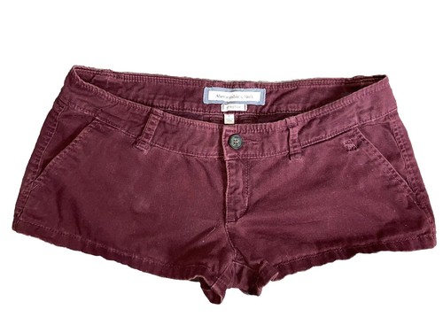 Vintage 2000s Abercrombie & Fitch Stretch Burgundy Short Mini Shorts Size 2 Y2K