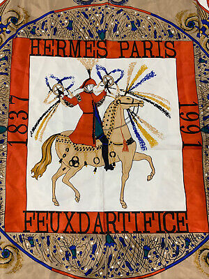 Hermes Vintage Scarf Paris for women Feux D'Artifice silk Hermes Vintage Scarf Paris for women Feux D'Artifice silk