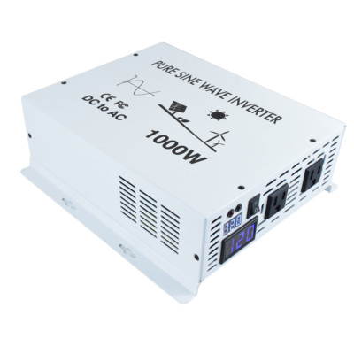 1000W Pure Sine Wave Power Inverter 12VDC to 120VAC Solar Off Grid Car Truck 