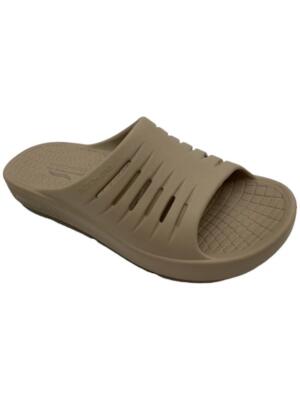 Skechers Womens GO Refresh Arch Fit Recovery Slide Sandals Taupe