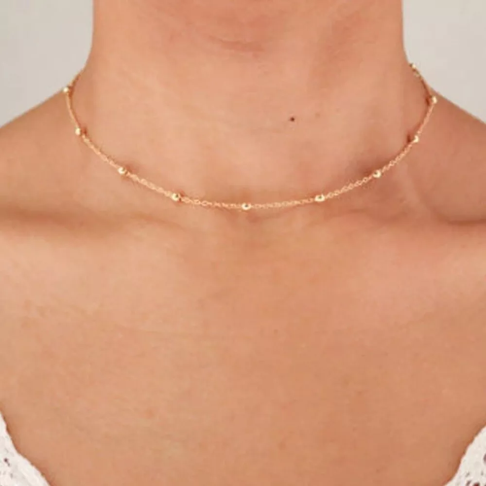 Satellite choker necklace gold online