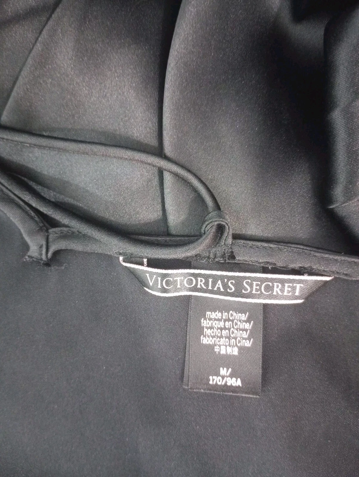 UNDERCOVER Abito Victoria's Secret nero raso scollo a V cravatta cinturino midi slip medio