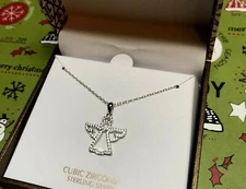 Angel Pendant Sterling Giani Bernini  Necklace 18" Silver CZ New w/Tags MSR $85