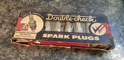 Vintage NOS Double-Check Spark Plugs Box of 8 No. 55 by Windsor-Lloyd (Lot 165)