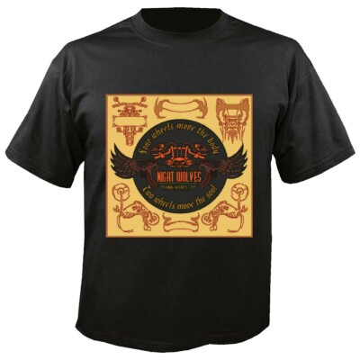 T-Shirt FOUR WHEELS MOVE THE BODY CUSTOM CHOPPER VINTAGE MOTORCYCLE BIKERSHIRT