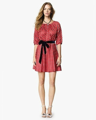 Juicy Couture Red Cherry Sorbet Polka Dot Silk Dress Size 4 | eBay