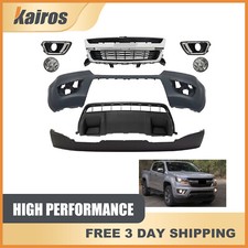 For 2015-2020 Chevy Colorado Front Bumper Grille Kit W Skid Plate Foglight For 2015-2020 Chevy Colorado Front Bumper Grille Kit W Skid Plate Foglight